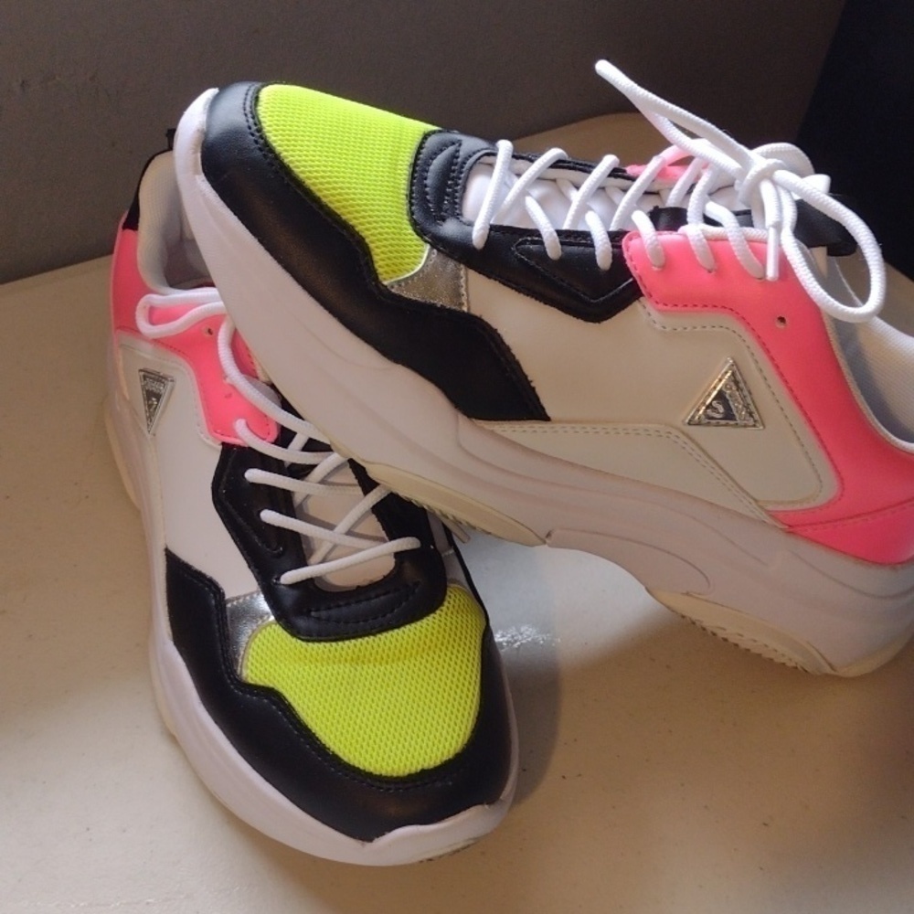 Guess Sneakers size 10 multi-colored pink yellow black